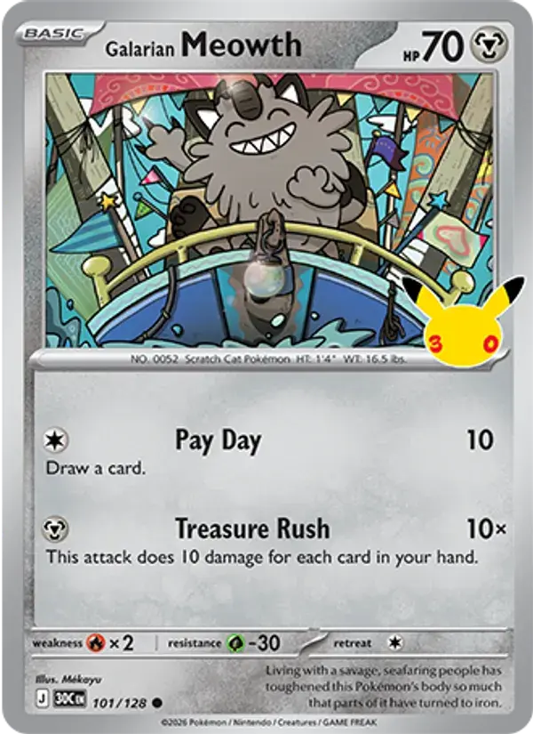 Galarian Meowth - 101/158 - 30th Celebration