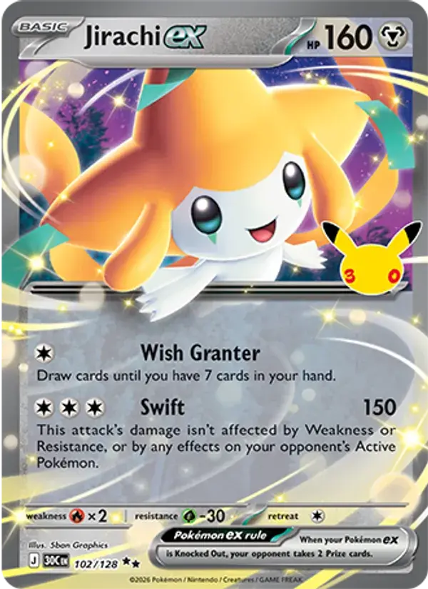 Jirachi ex - 102/158 - 30th Celebration