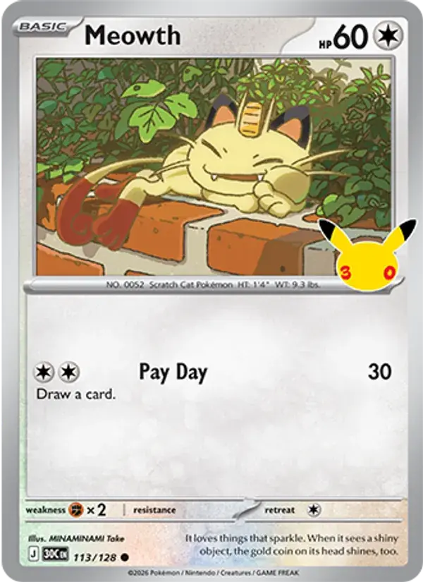 Meowth - 113/158 - 30th Celebration