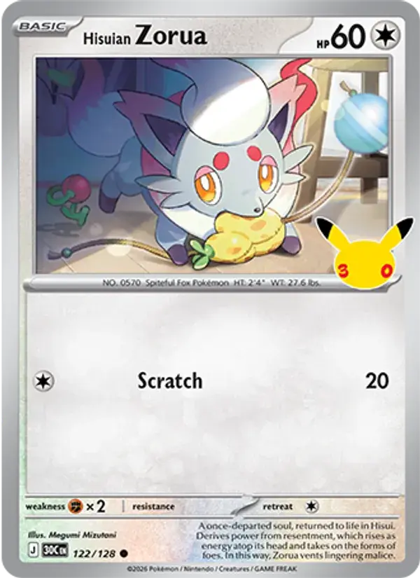 Hisuian Zorua - 122/158 - 30th Celebration