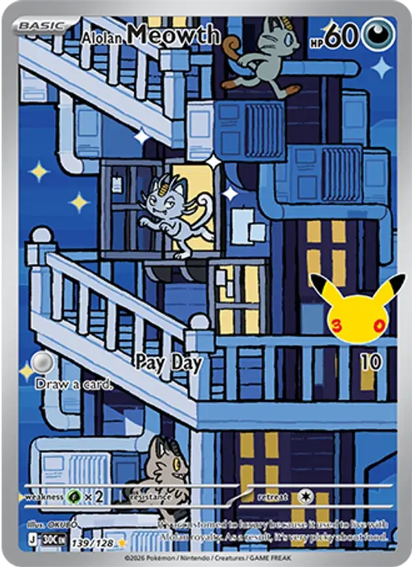 Alolan Meowth - 139/158 - 30th Celebration