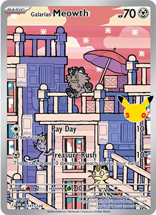 Galarian Meowth - 141/158 - 30th Celebration