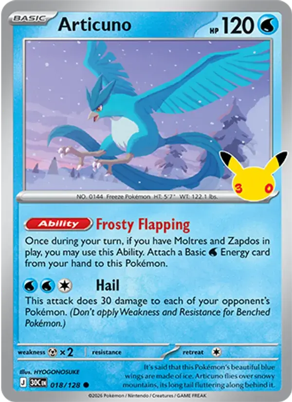 Articuno - 018/158 - 30th Celebration