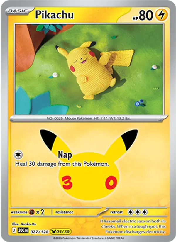 Pikachu - 027/158 - 30th Celebration