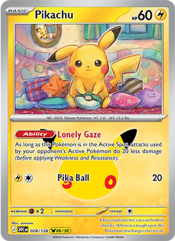 Pikachu - 028/158 - 30th Celebration