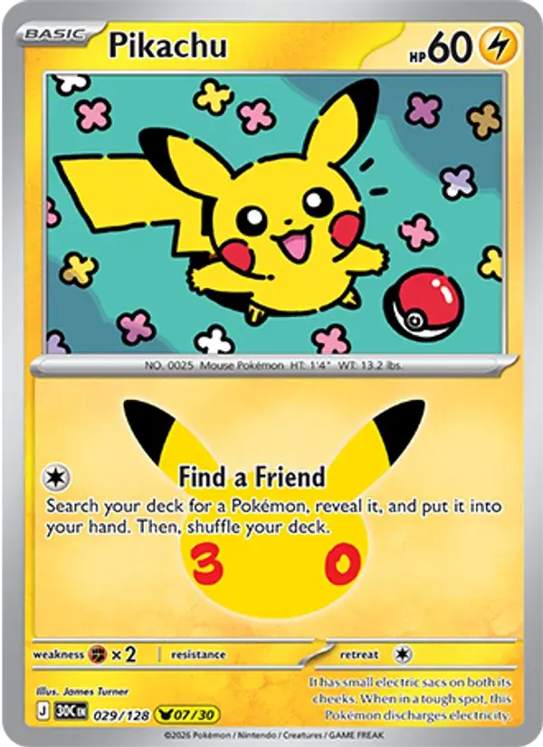Pikachu - 029/158 - 30th Celebration