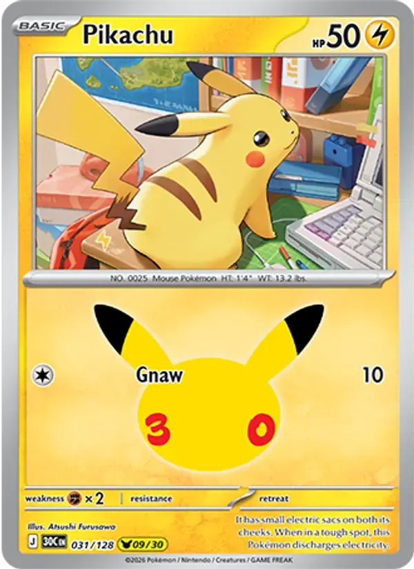 Pikachu - 031/158 - 30th Celebration