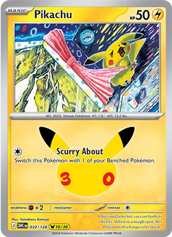 Pikachu - 032/158 - 30th Celebration