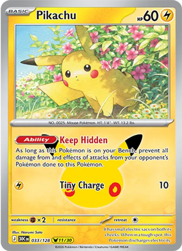 Pikachu - 033/158 - 30th Celebration