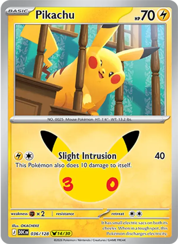 Pikachu - 036/158 - 30th Celebration