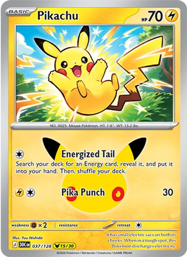 Pikachu - 037/158 - 30th Celebration