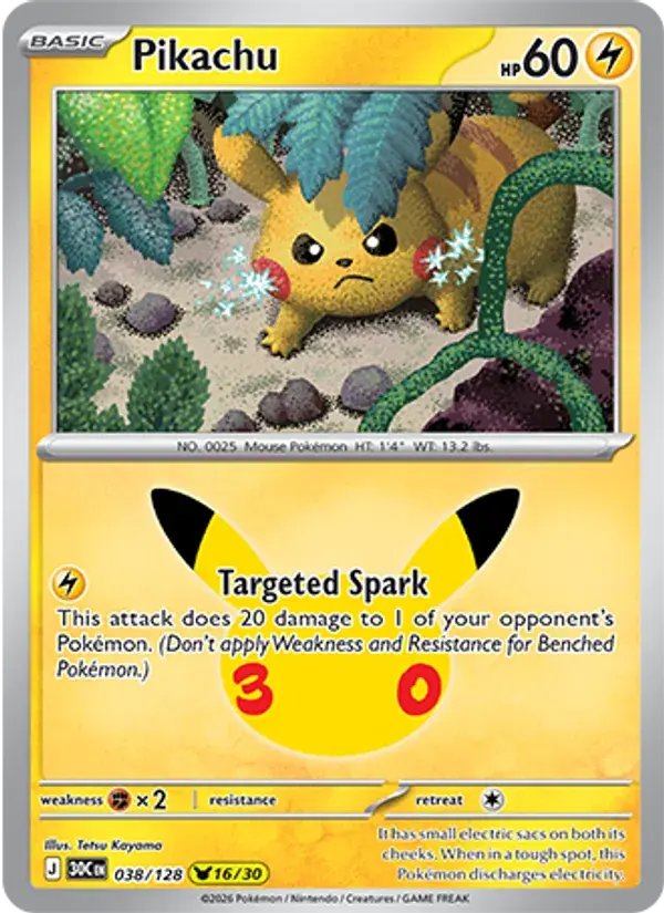 Pikachu - 038/158 - 30th Celebration
