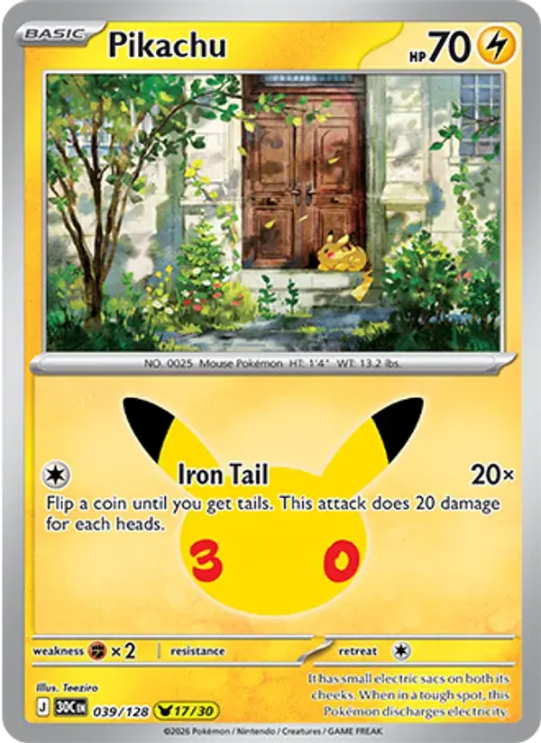 Pikachu - 039/158 - 30th Celebration