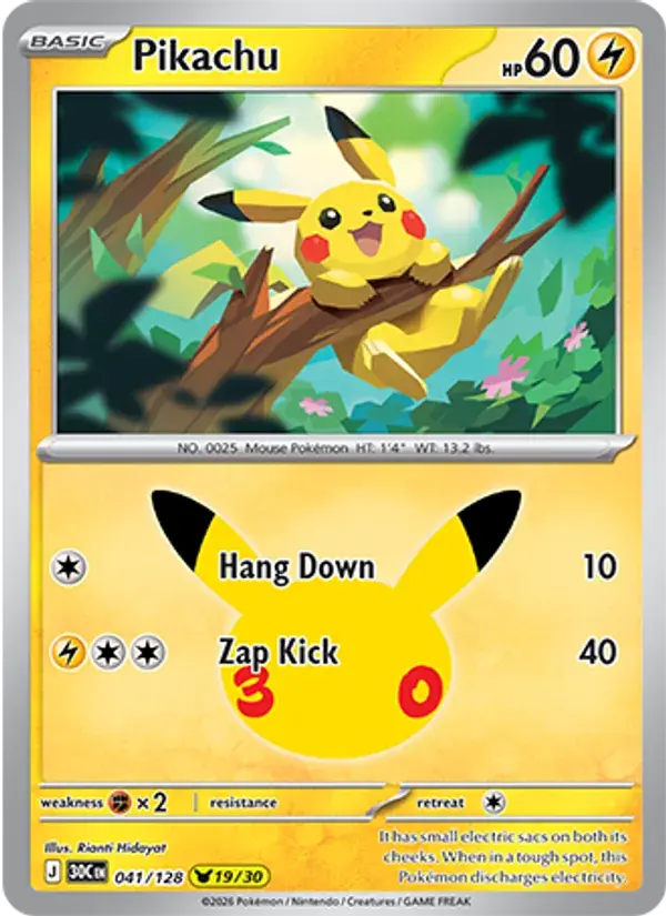 Pikachu - 041/158 - 30th Celebration