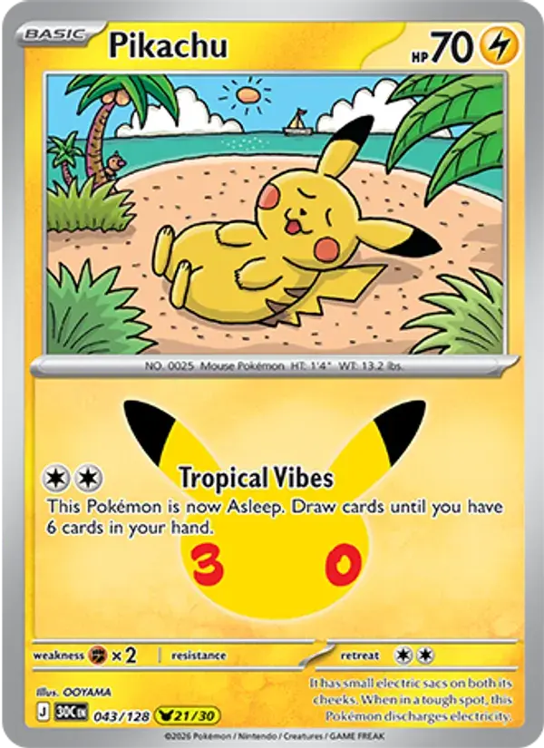 Pikachu - 043/158 - 30th Celebration