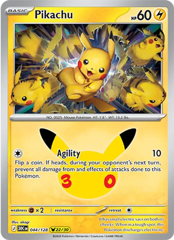 Pikachu - 044/158 - 30th Celebration