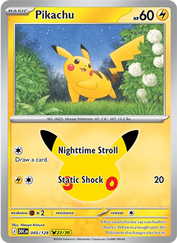 Pikachu - 045/158 - 30th Celebration