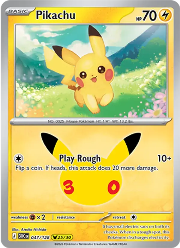 Pikachu - 047/158 - 30th Celebration