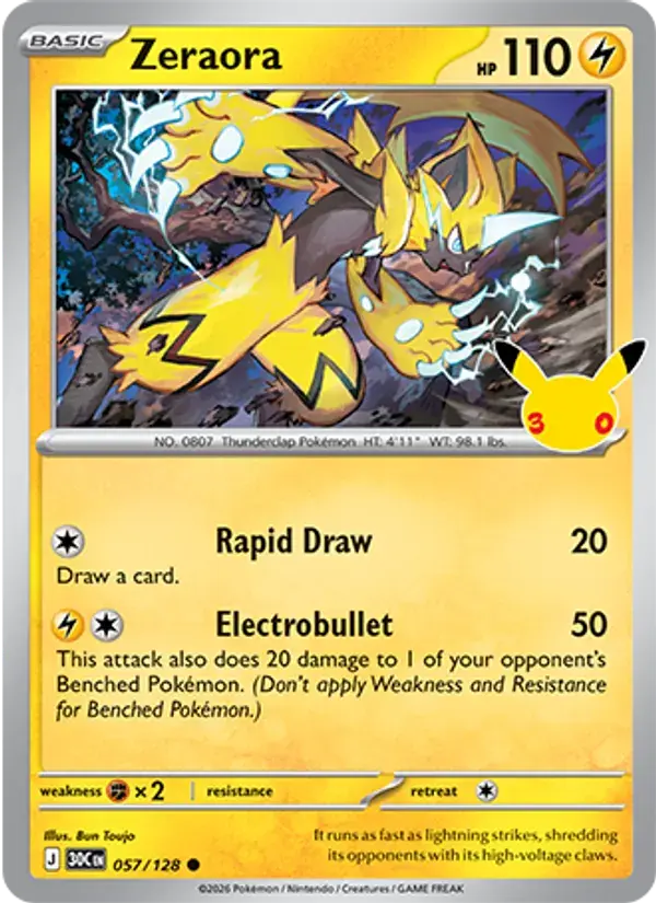 Zeraora - 057/158 - 30th Celebration