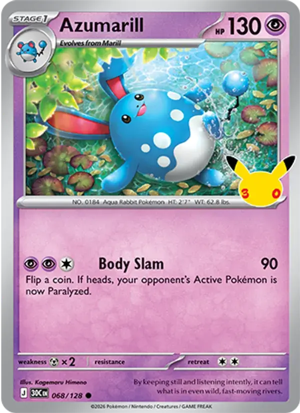 Azumarill - 068/158 - 30th Celebration