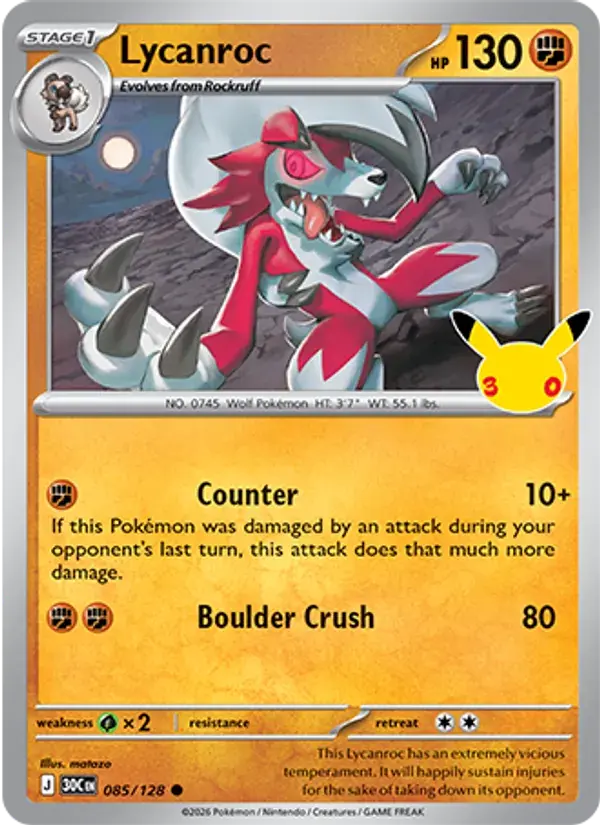 Lycanroc - 085/158 - 30th Celebration