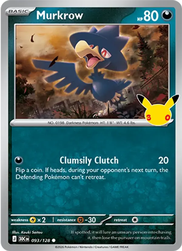 Murkrow - 093/158 - 30th Celebration
