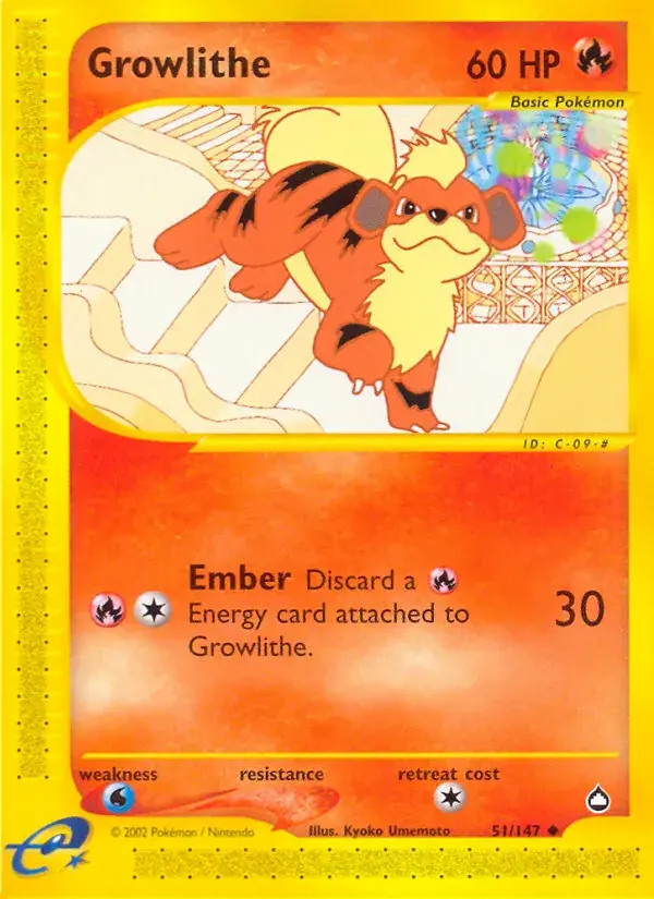 Growlithe - 51/186 - Aquapolis