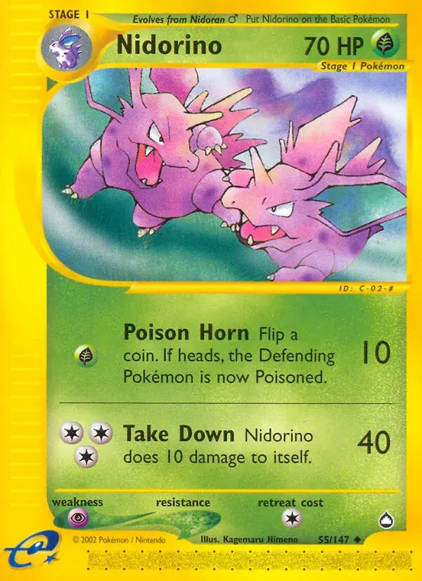 Nidorino - 55/186 - Aquapolis