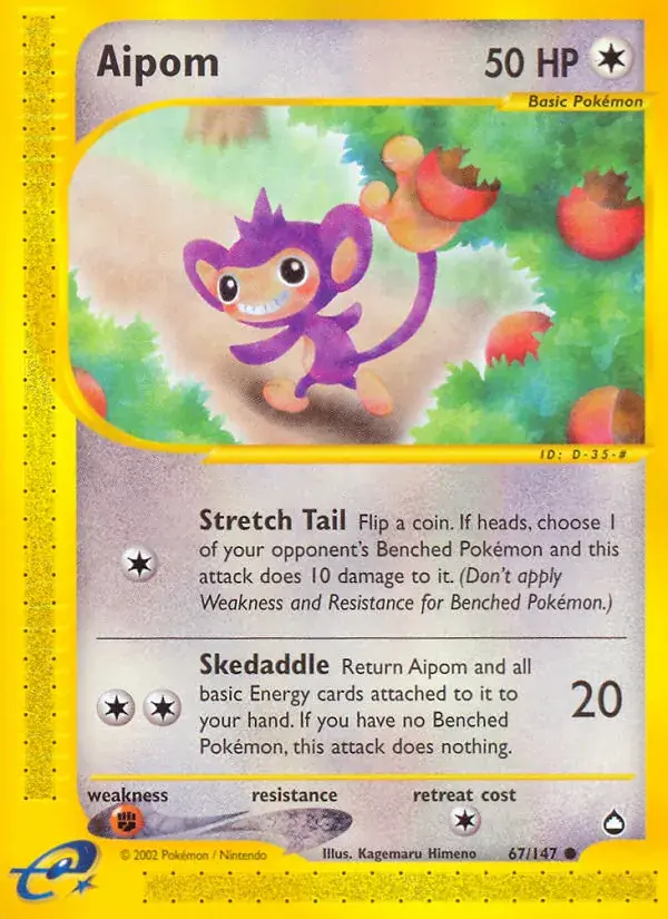 Aipom - 67/186 - Aquapolis