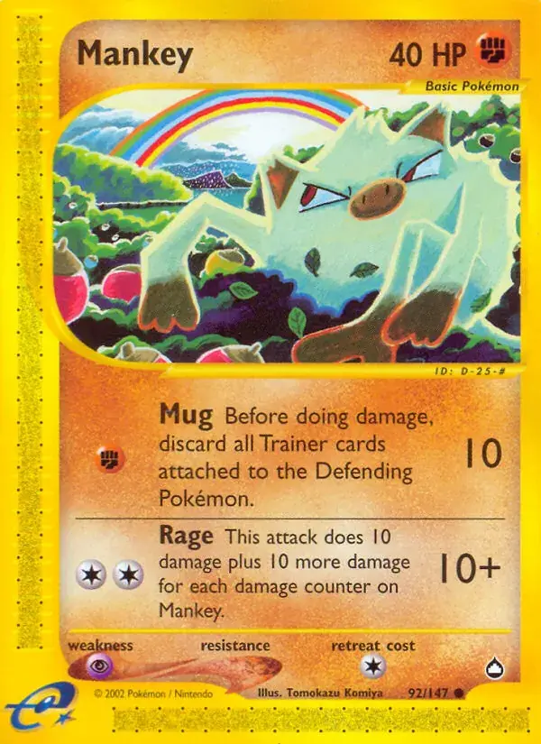 Mankey - 92/186 - Aquapolis
