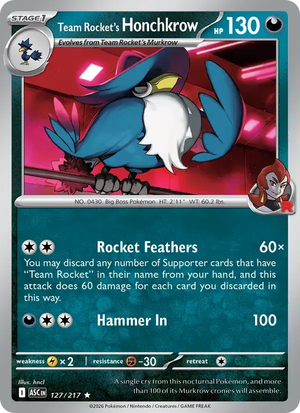 Team Rocket's Honchkrow - 127/295 - Ascended Heroes