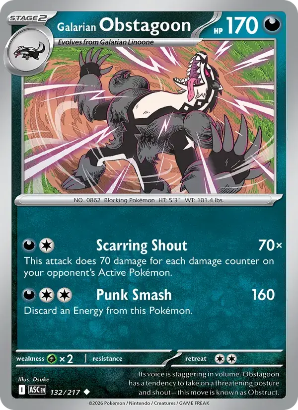 Galarian Obstagoon - 132/295 - Ascended Heroes