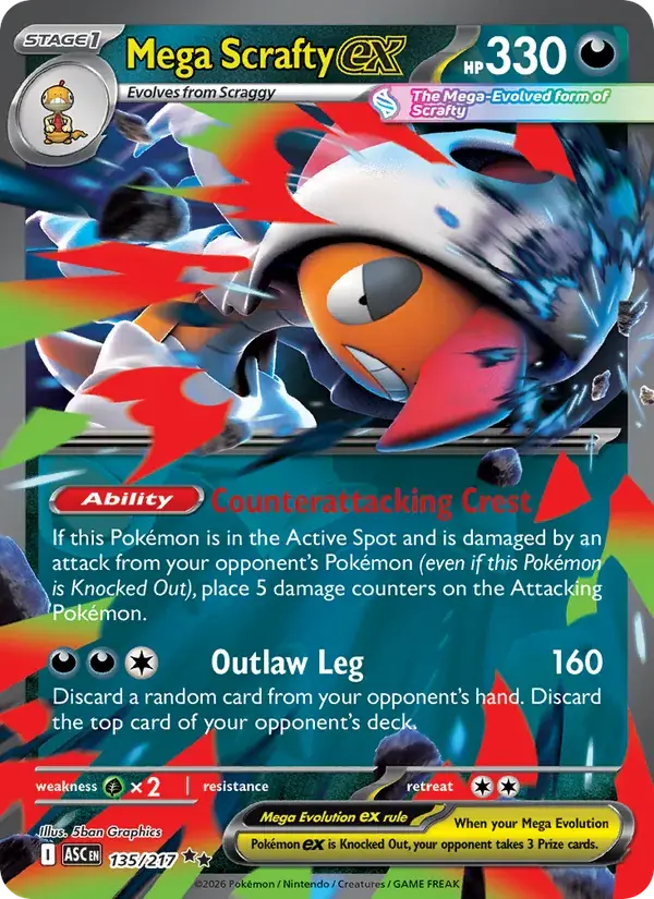 Mega Scrafty ex - 135/295 - Ascended Heroes