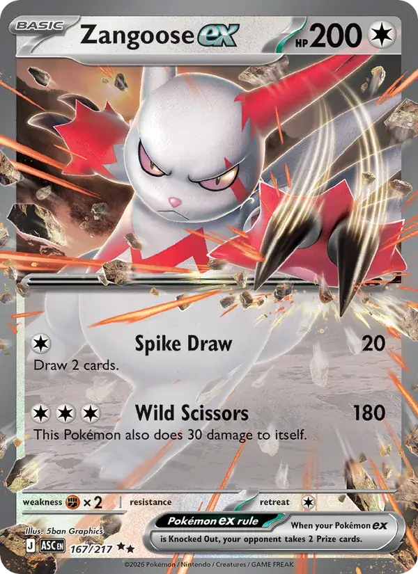 Zangoose ex - 167/295 - Ascended Heroes