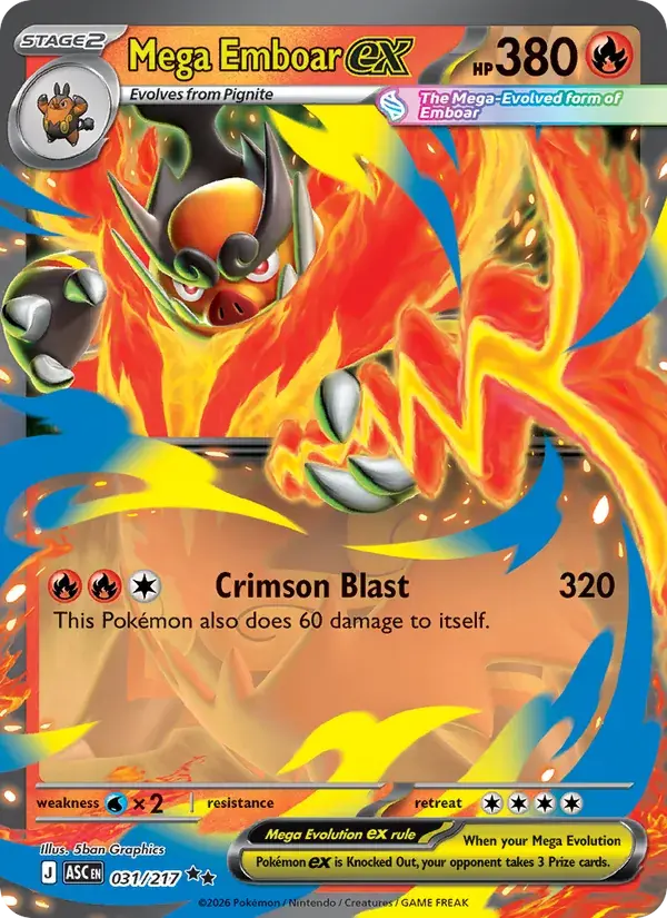 Mega Emboar ex - 031/295 - Ascended Heroes