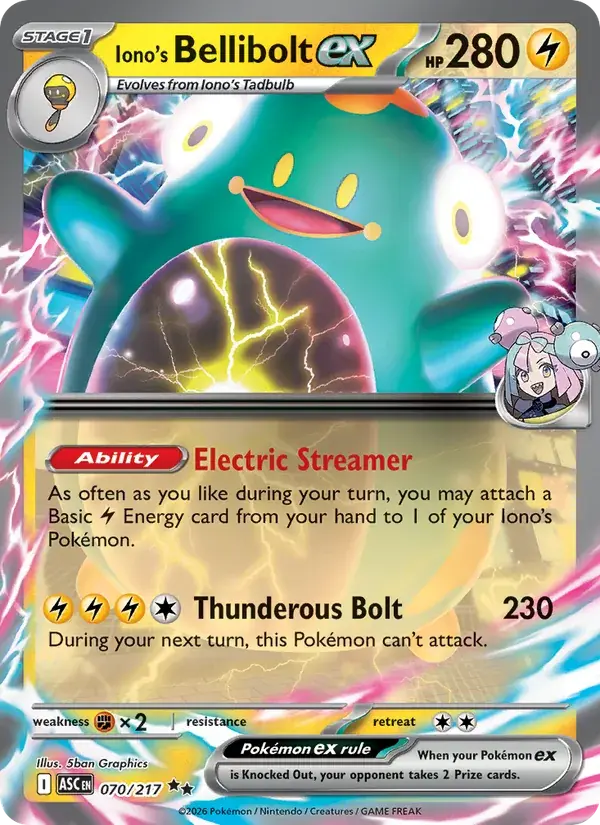 Iono's Bellibolt ex - 070/295 - Ascended Heroes
