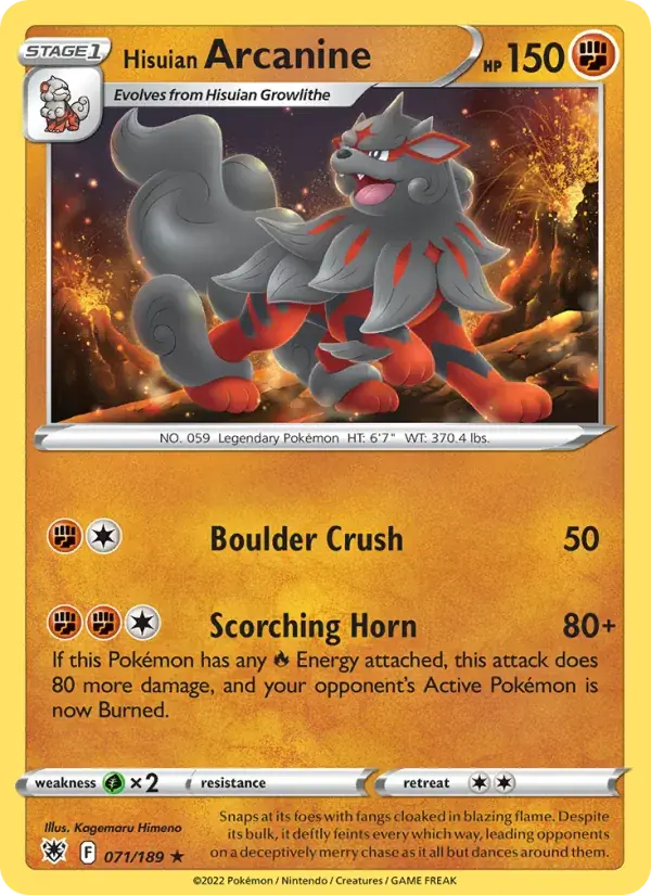 Hisuian Arcanine - 071/216 - Astral Radiance