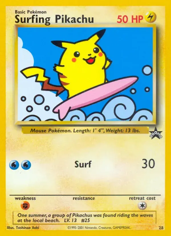 Pikachu surfeur - 28/53 - Wizards Black Star Promos