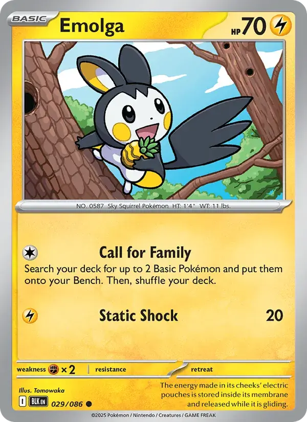 Emolga - 029/172 - Black Bolt