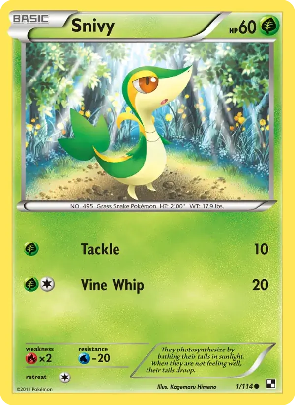Snivy - 1/115 - Black & White