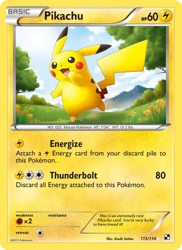 Pikachu - 115/115 - Black & White