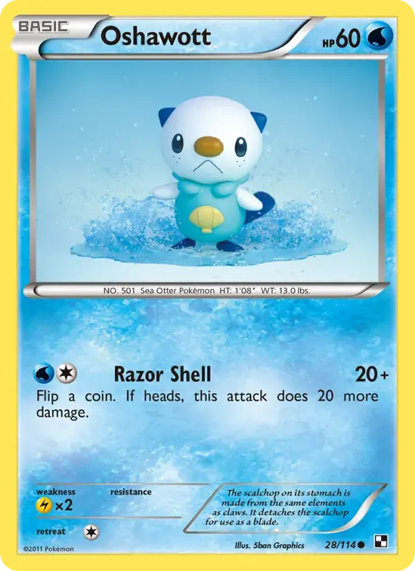 Oshawott - 28/115 - Black & White
