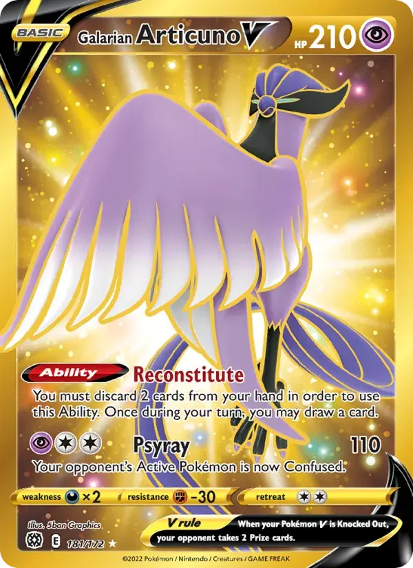 Galarian Articuno V - 181/186 - Brilliant Stars
