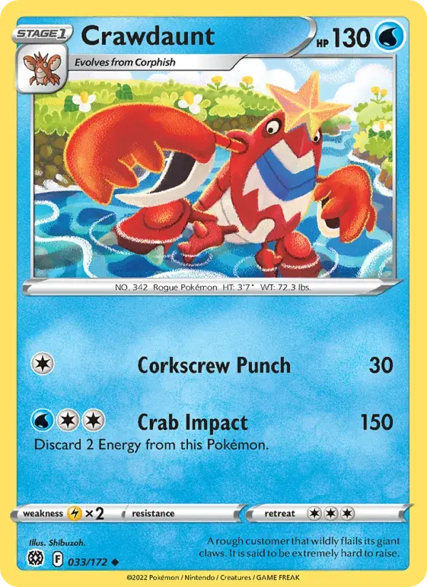Crawdaunt - 033/186 - Brilliant Stars