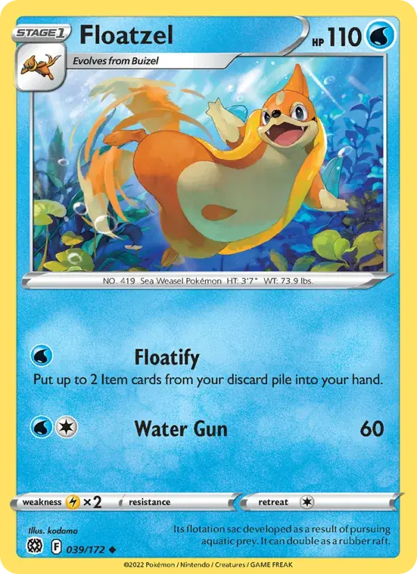 Floatzel - 039/186 - Brilliant Stars