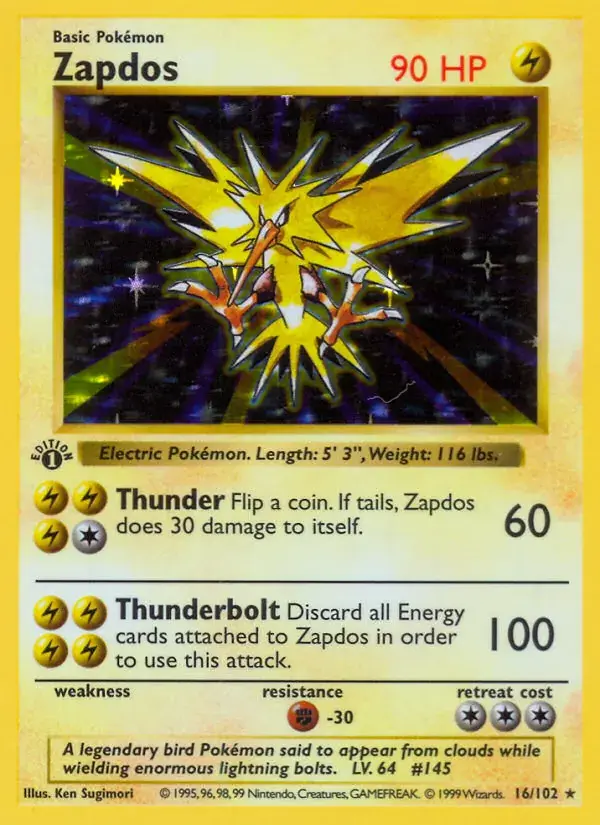 Zapdos - 16/102 - Base Set