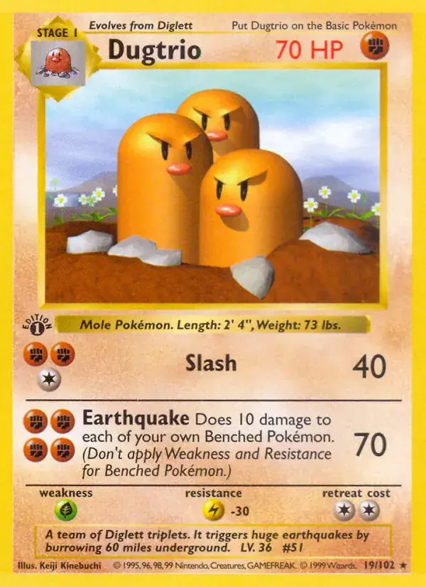 Dugtrio - 19/102 - Base Set