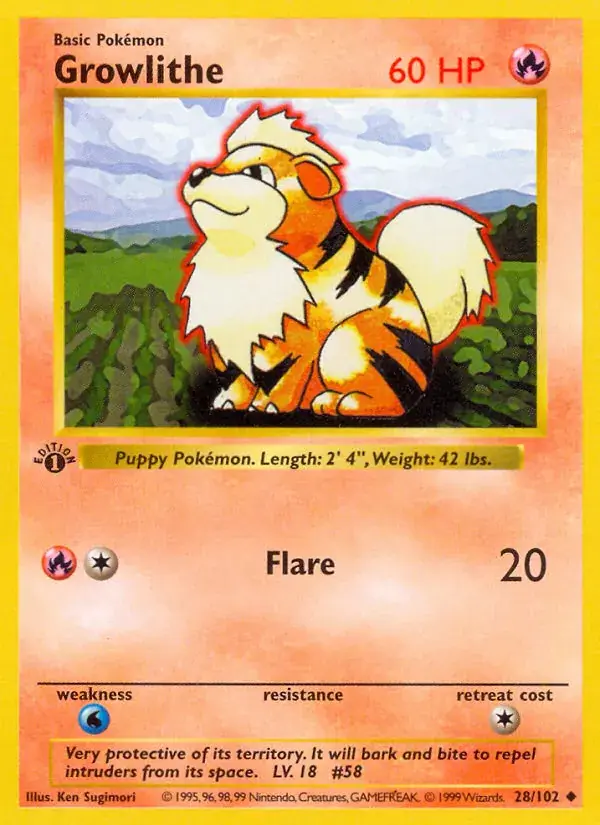 Growlithe - 28/102 - Base Set