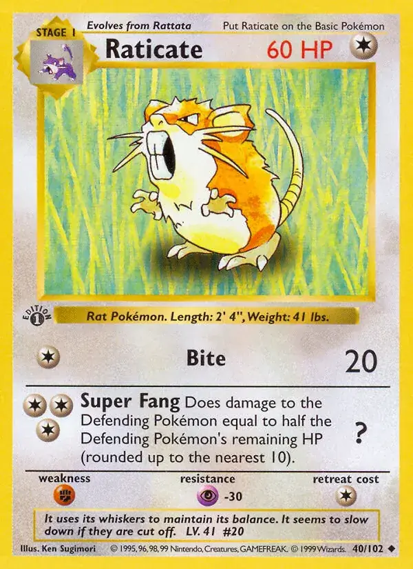 Raticate - 40/102 - Base Set