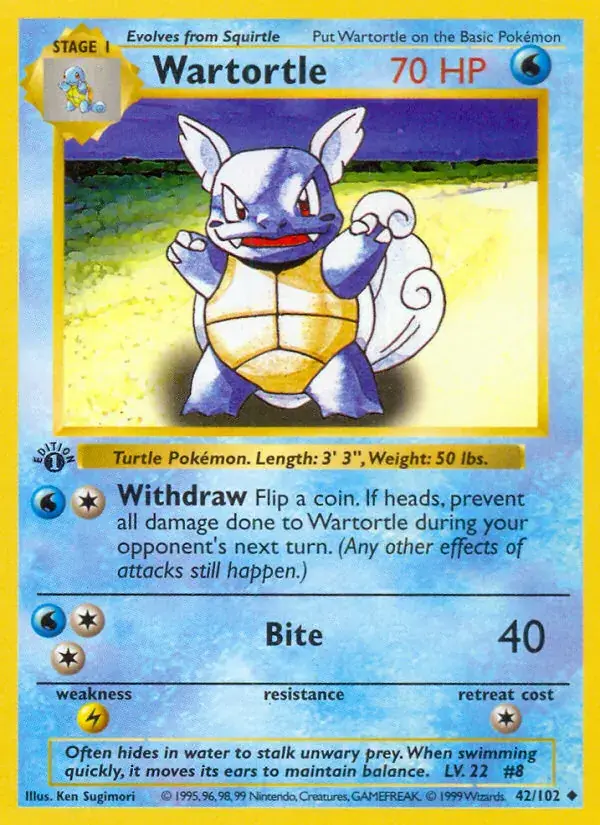 Wartortle - 42/102 - Base Set